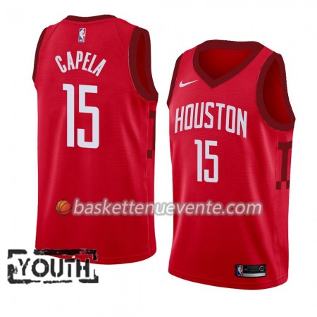 Maillot Basket Houston Rockets Clint Capela 15 2018-19 Nike Rouge Swingman - Enfant